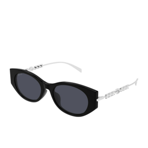 NWT Gucci GG1970SA-002 Black Silver 54mm Sunglasses